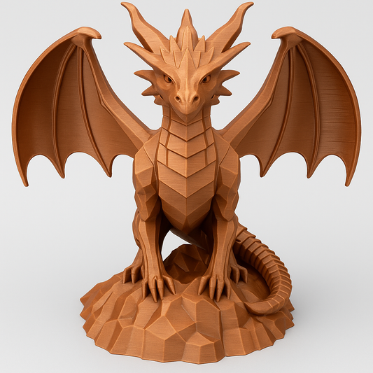 3D beeld draak op Rots